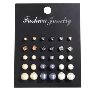 Classic Elegance 15-in-1 Studs & Earrings Combo