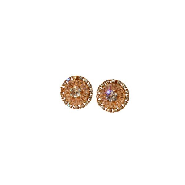Celestial Spark Rose Gold American Diamond Stud Earrings