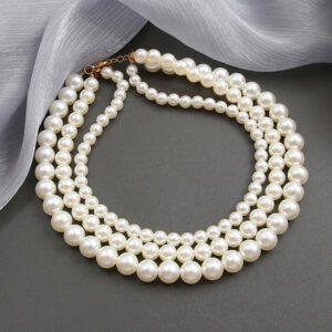 Elegant Multi-Layered Pearl Statement Necklace