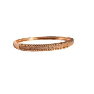 Rose Gold Textured American Diamond Anti Tarnish Bangle
