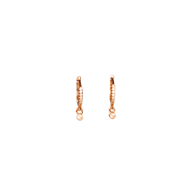 Elegant Rose Gold Toned Drop Hoop Earrings