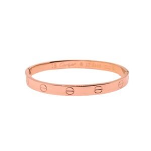 Classic Rose Gold Screw Motif Bangle Bracelet