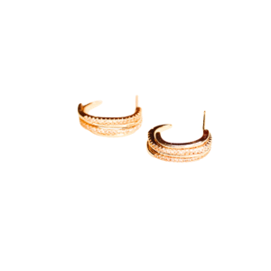 Elegant Gold Toned American Diamond Hoop Earrings