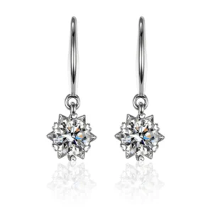 Sparkling Snowflake American Diamond Drop Earrings