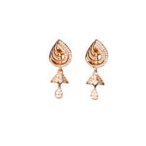 Rose Gold Toned Twilight Drop Designer AD Earrings