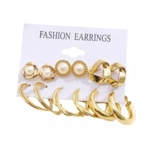 Royal Elegance 6-in-1 Pearl & Hoop Earring Set