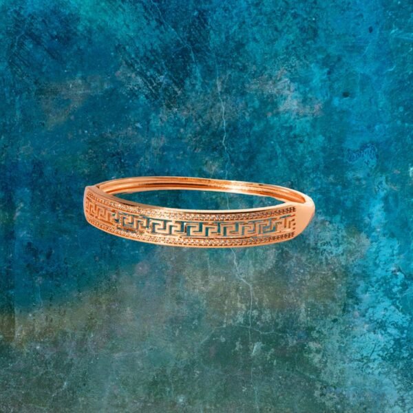 Rose Gold Greek Style American Diamond Anti Tarnish Bangle - Image 6