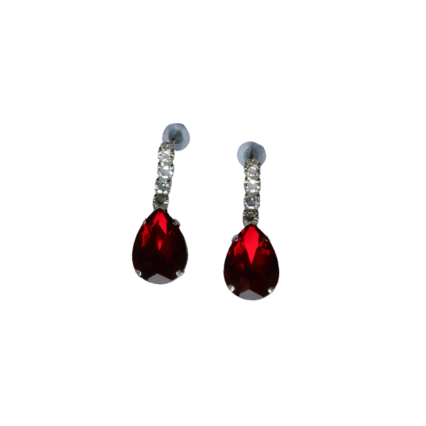 Ruby Elegance Silver Toned American Diamond Necklace Set - Image 3