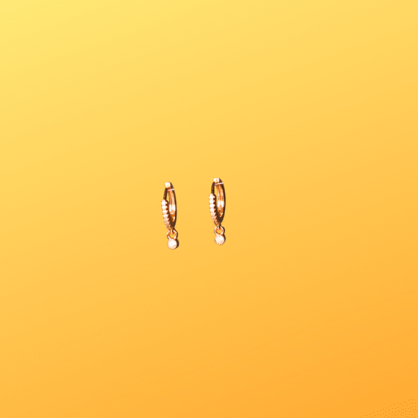 Elegant Rose Gold Toned Drop Hoop Earrings - Image 3