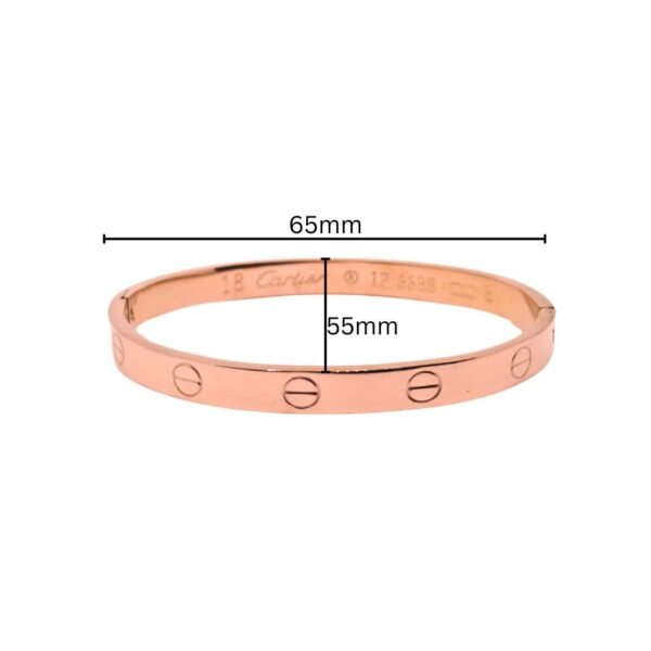 Classic Rose Gold Screw Motif Bangle Bracelet - Image 4