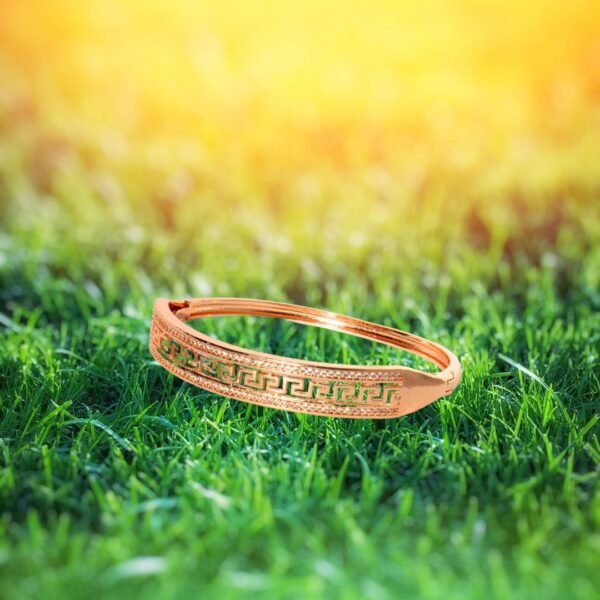 Rose Gold Greek Style American Diamond Anti Tarnish Bangle - Image 3