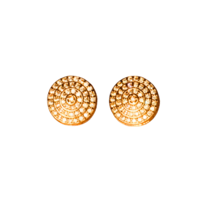 Classic Round Golden American Diamond Statement Studs