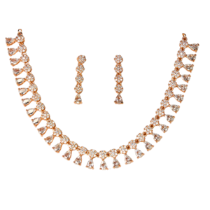 American Diamond Necklace Set with Elegant Drops