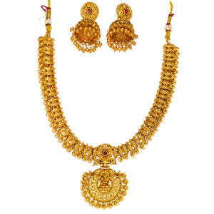 Traditional Mata Lakshmi Temple Style Necklace Set