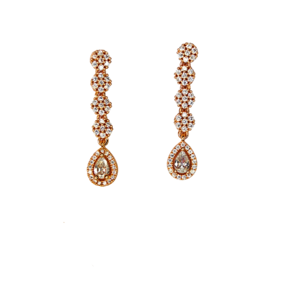 Elegant American Diamond Necklace Set with Drop Danglers - Image 2