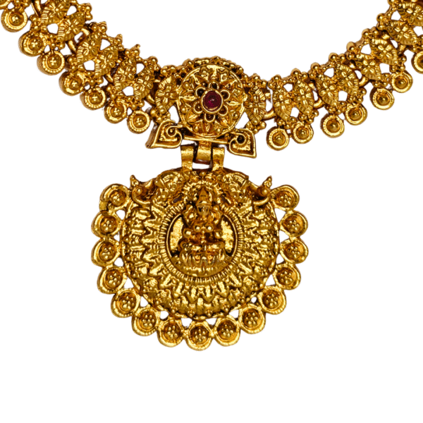 Traditional Mata Lakshmi Temple Style Necklace Set - Image 2