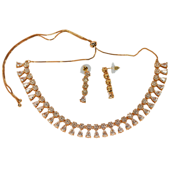 American Diamond Necklace Set with Elegant Drops - Image 3