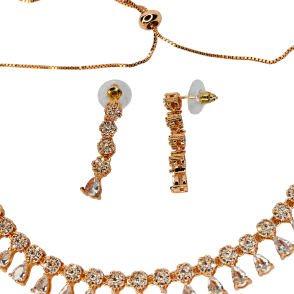 American Diamond Necklace Set with Elegant Drops - Image 4