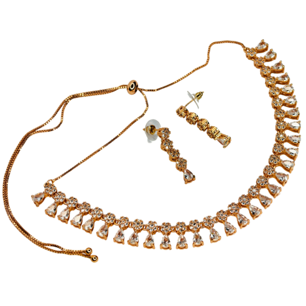 American Diamond Necklace Set with Elegant Drops - Image 5
