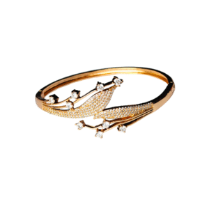 Elegant Floral CZ Bracelet – Designer American Diamond Kada