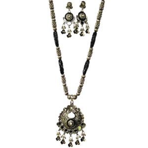Oxidized Black Bead Antique Style Necklace Set