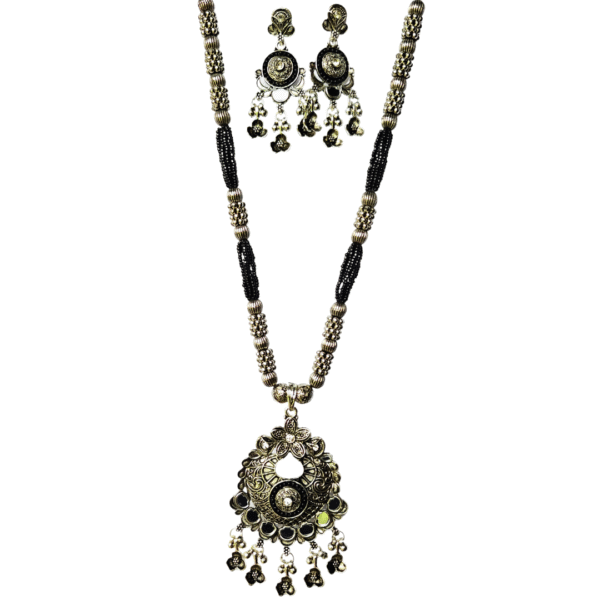 Oxidized Black Bead Antique Style Necklace Set