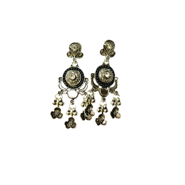 Oxidized Black Bead Antique Style Necklace Set - Image 2