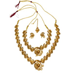 Gold-Tone Peacock Necklace Set with Earrings & Maang Tikka