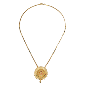 Gold-Plated Traditional Mangalsutra with Round Pendant