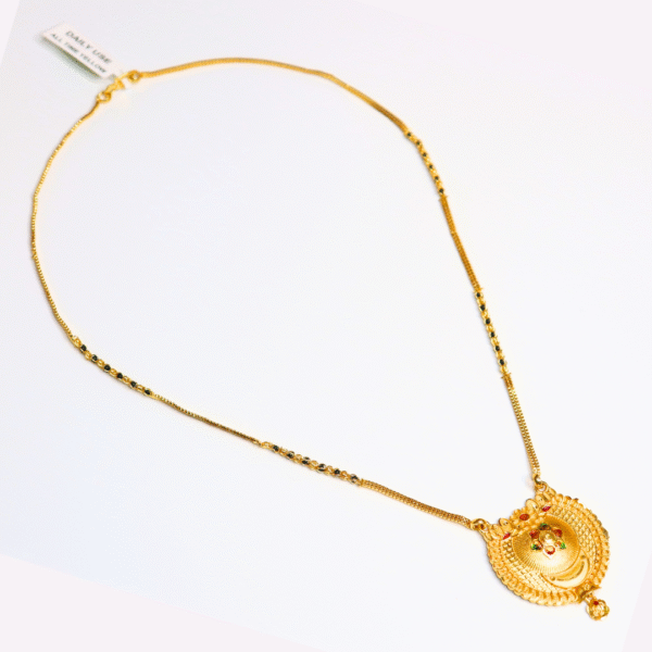 Traditional Gold-Plated Mangalsutra with Round Pendant - Image 2