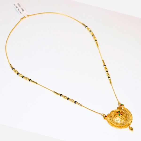 Gold-Plated Traditional Mangalsutra with Designer Pendant - Image 2