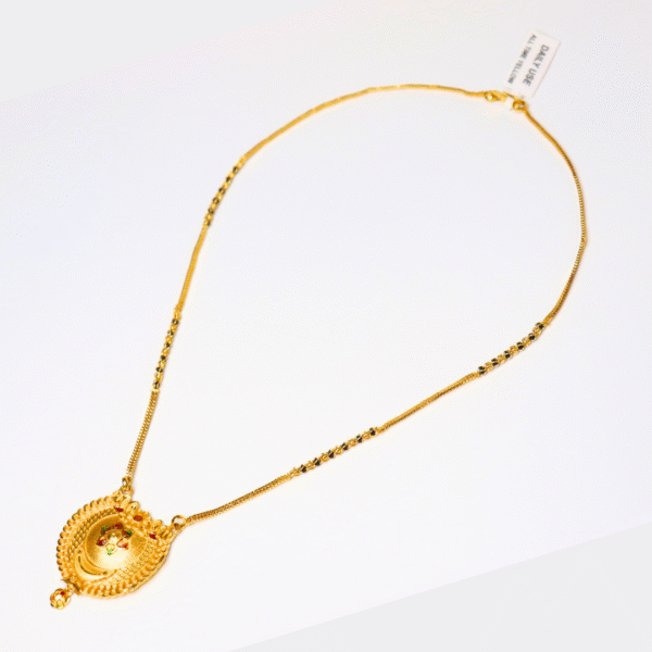 Traditional Gold-Plated Mangalsutra with Round Pendant - Image 3