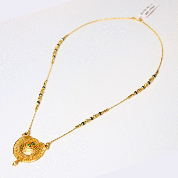 Gold-Plated Traditional Mangalsutra with Designer Pendant - Image 3