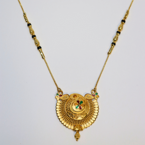 Gold-Plated Traditional Mangalsutra with Designer Pendant - Image 4