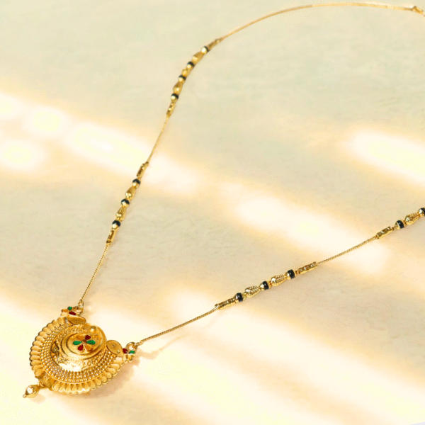 Gold-Plated Traditional Mangalsutra with Designer Pendant - Image 5