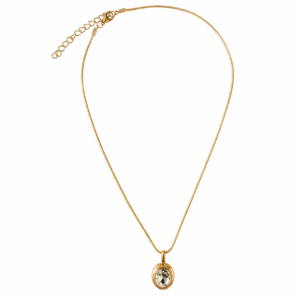 Gold-toned minimal crystal pendant necklace for women by Kripaa Glamour