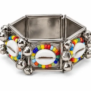 Small Size Oxidised Multicolor Beaded Cuff Bracelet – Openable Festive Design